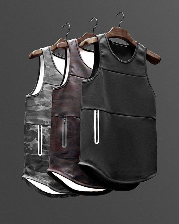 Mens Sports Vest Summer Quick Drying - Blue Force Sports
