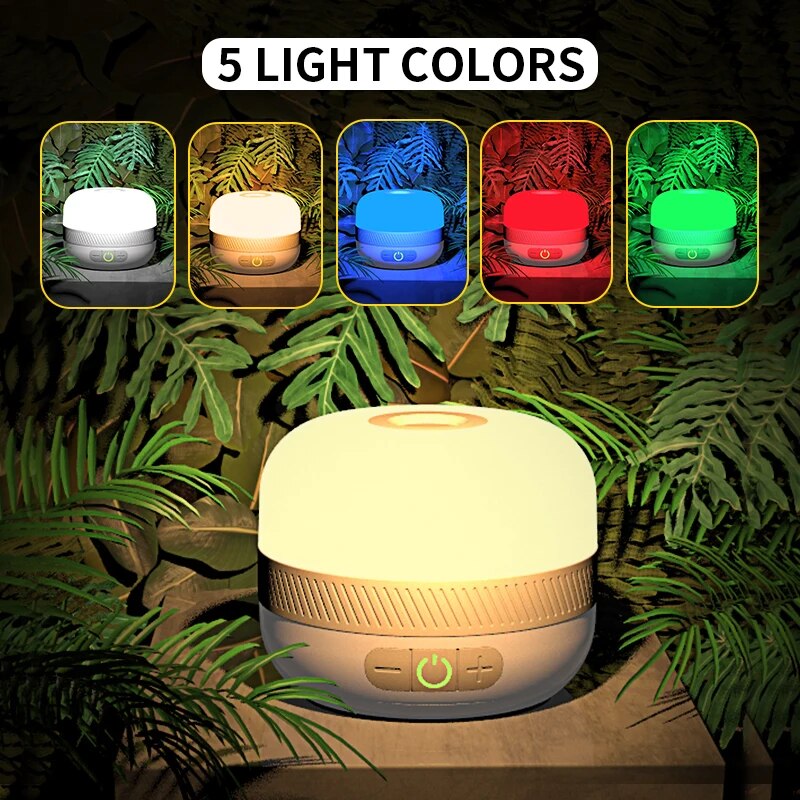 Wiederaufladbare mehrfarbige LED-Campinglaterne mit Powerbank und Notlicht