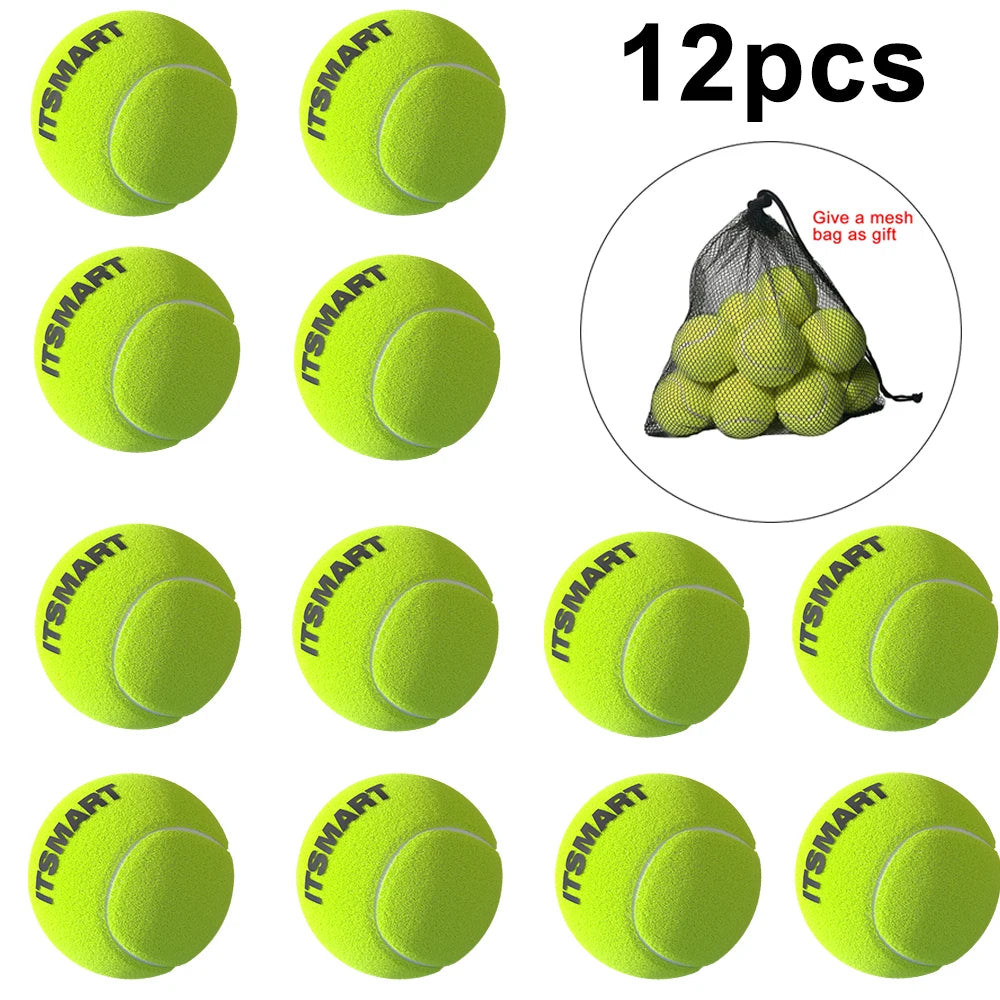 Hochelastische Tennisbälle mit Netztasche
