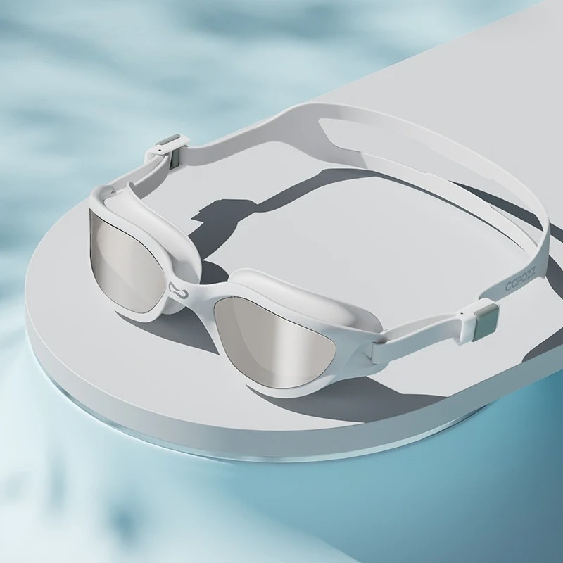 Professionelle verspiegelte Schwimmbrille mit Antibeschlag-Effekt, UV-Schutz und verstellbarem Silikonband