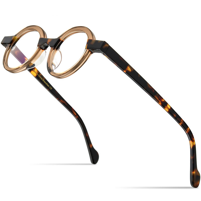 Retro Round Transparent Red Myopia Lens Frame - Blue Force Sports