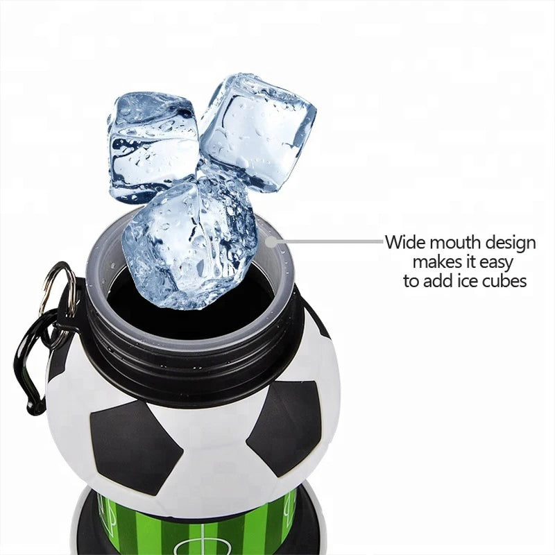 Botella de agua de silicona plegable deportiva