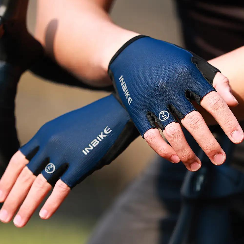 Stoßfeste Fahrradhandschuhe mit Gelpolster und Halbfinger