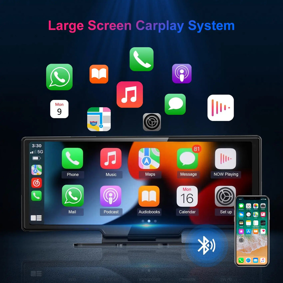 10.26-Inch Touchscreen Dash Cam with Rear Camera