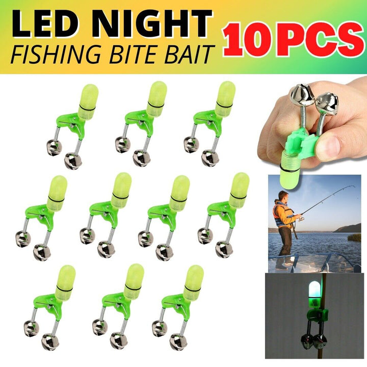 10PCS Fish Rod Bell Plastic Fishing Bells Clip Fishing Rod Alarm Dual Alert Bell - Blue Force Sports
