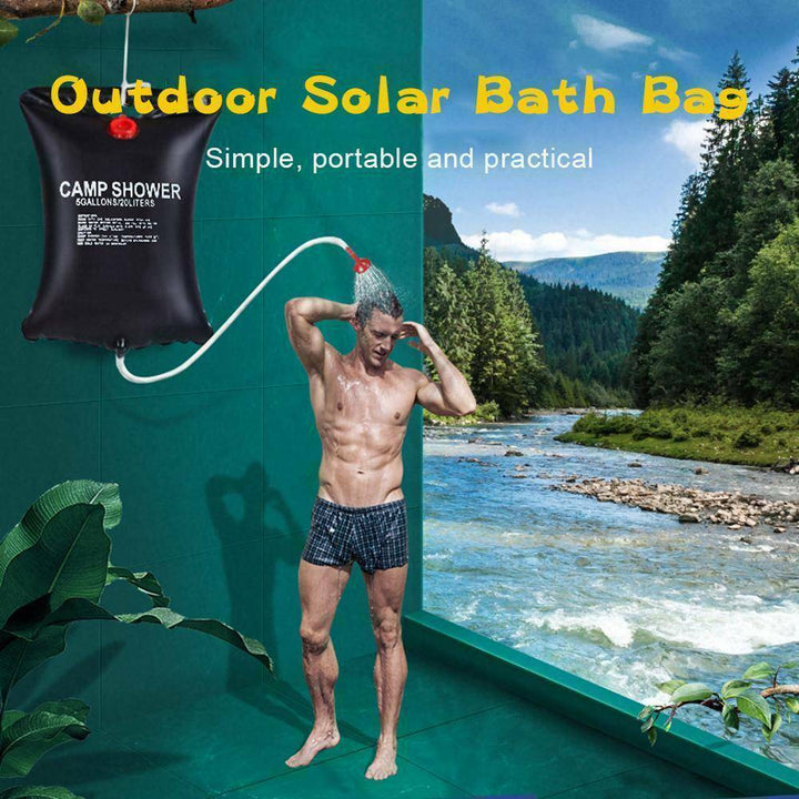 20L Camping Shower Portable Compact Solar Sun Heating Bath Bag Outdoor Travel - Blue Force Sports