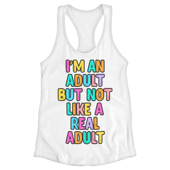 I'm an Adult Racerback Tank - Colorful Tank - Printed Workout Tank - Blue Force Sports