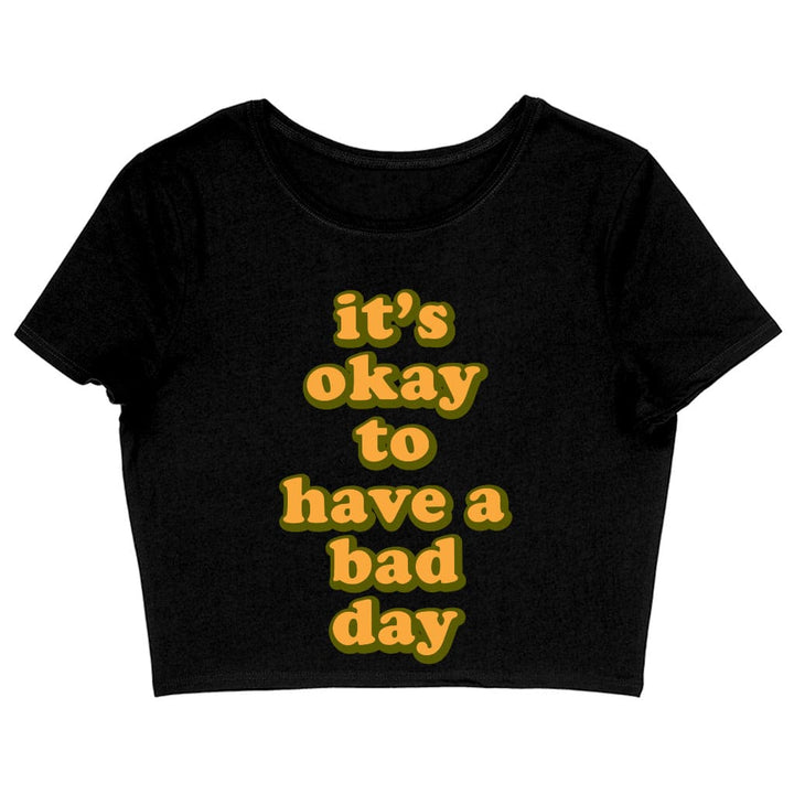 It's Ok Women's Cropped T-Shirt - Positive Crop Top - Motivational Cropped Tee - Blue Force Sports