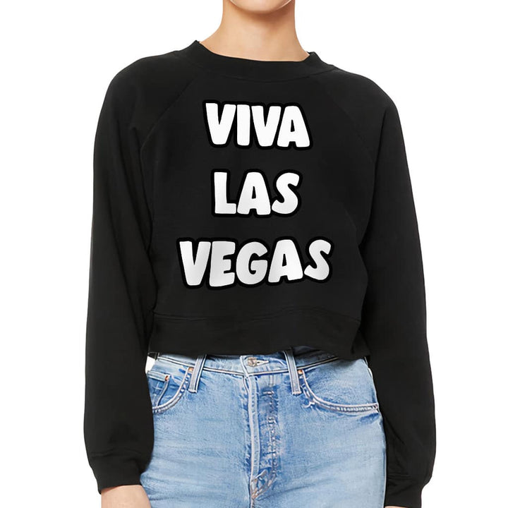 Viva Las Vegas Raglan Pullover - Graphic Women's Sweatshirt - Cool Pullover - Blue Force Sports