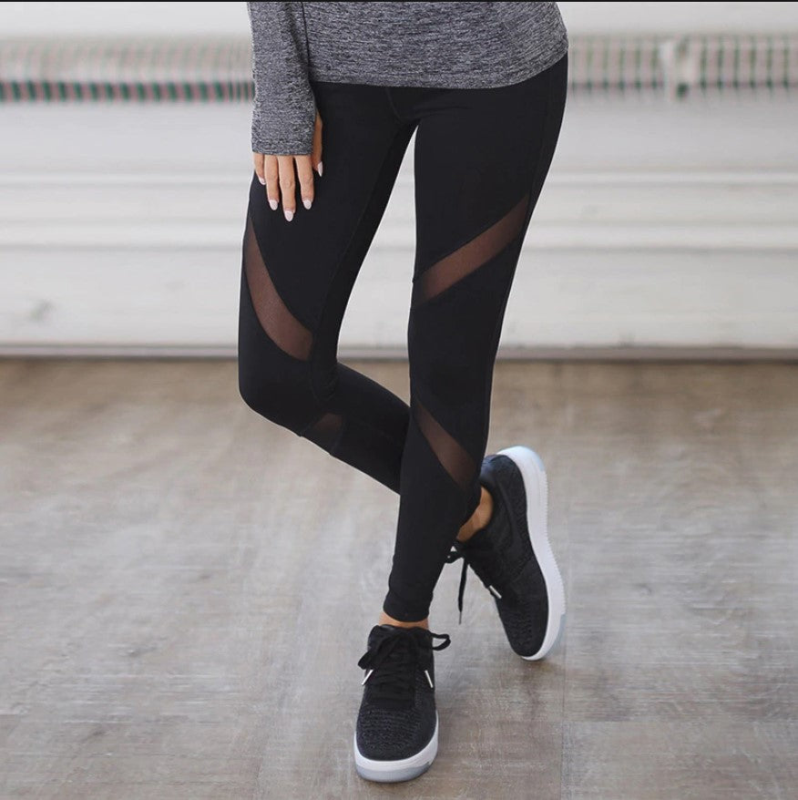 Women's Mesh Leggings - Blue Force Sports