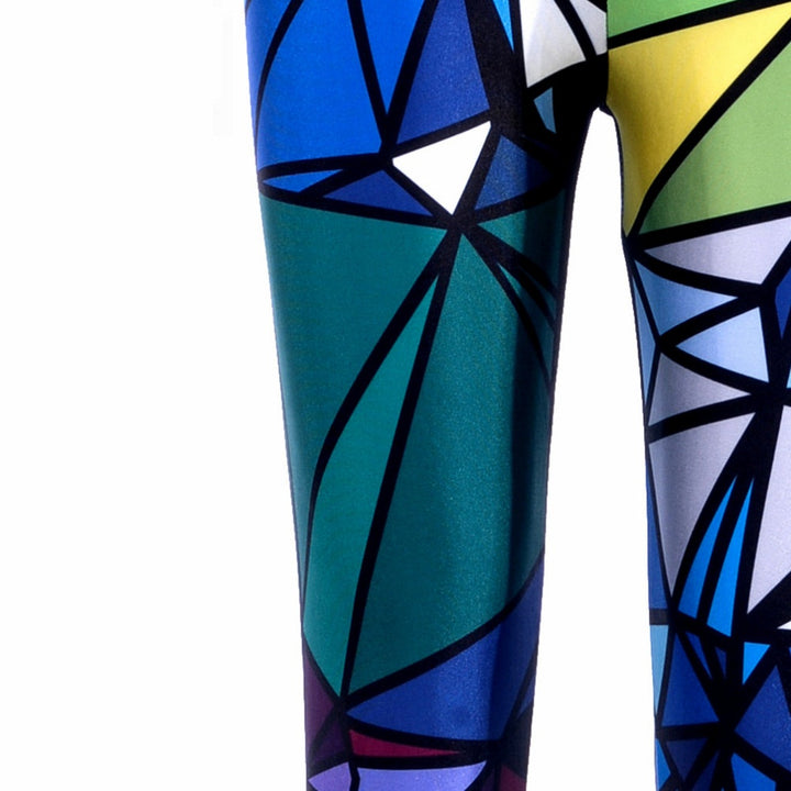 Women's Geometric Printed Leggings - Blue Force Sports