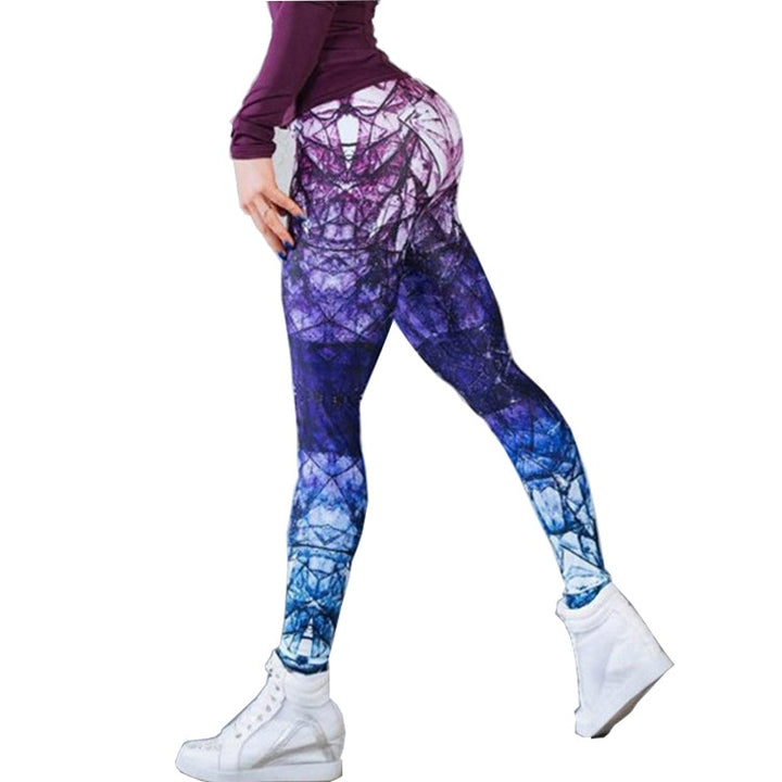 Women's Abstract Printed Leggings - Blue Force Sports