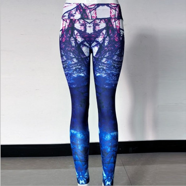Women's Abstract Printed Leggings - Blue Force Sports