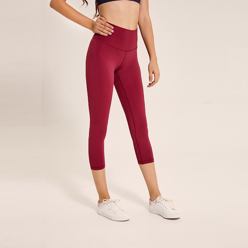 Elastic Waist Women's Nylon Sports Leggings - Blue Force Sports