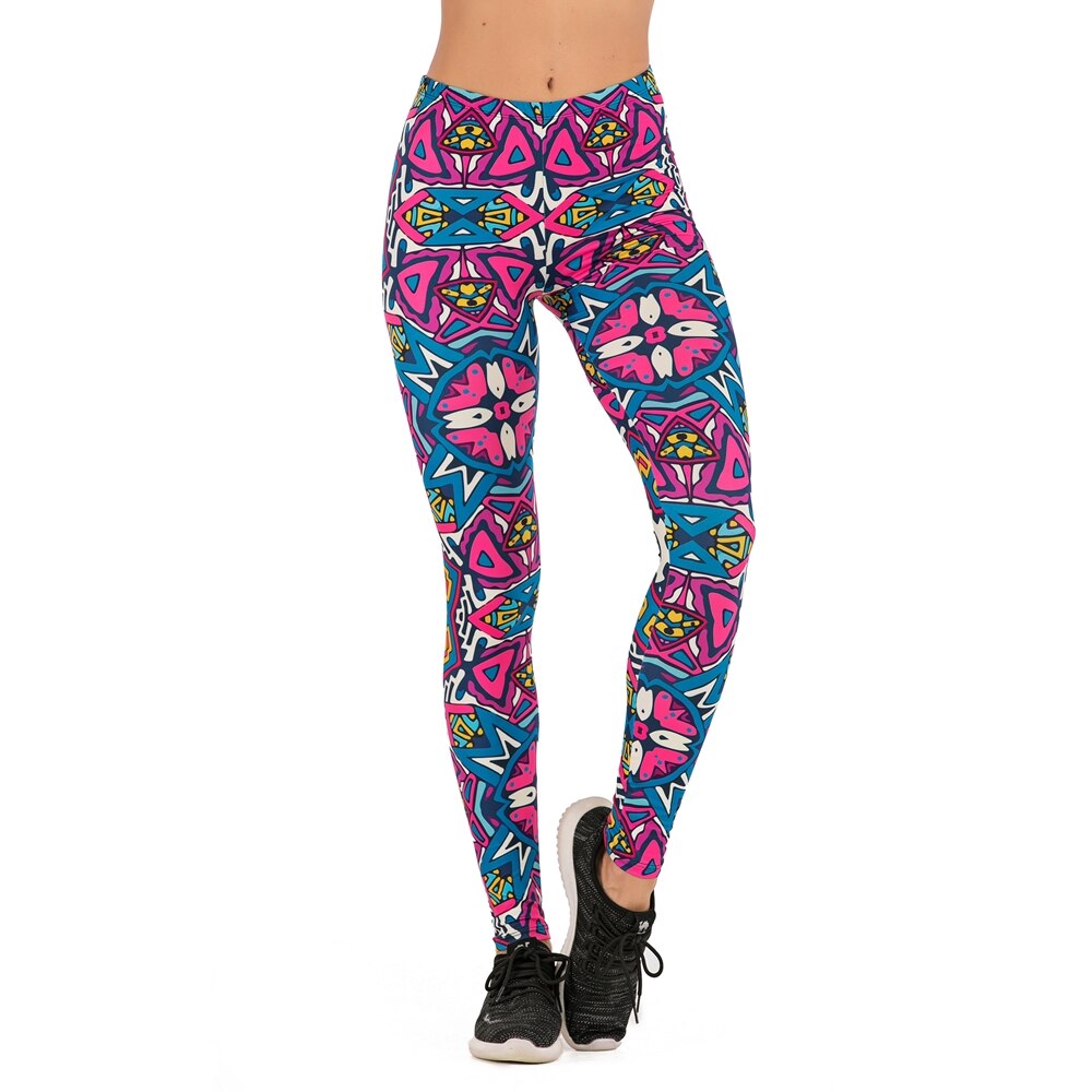 Women's Colorful Print Sports Leggings - Blue Force Sports