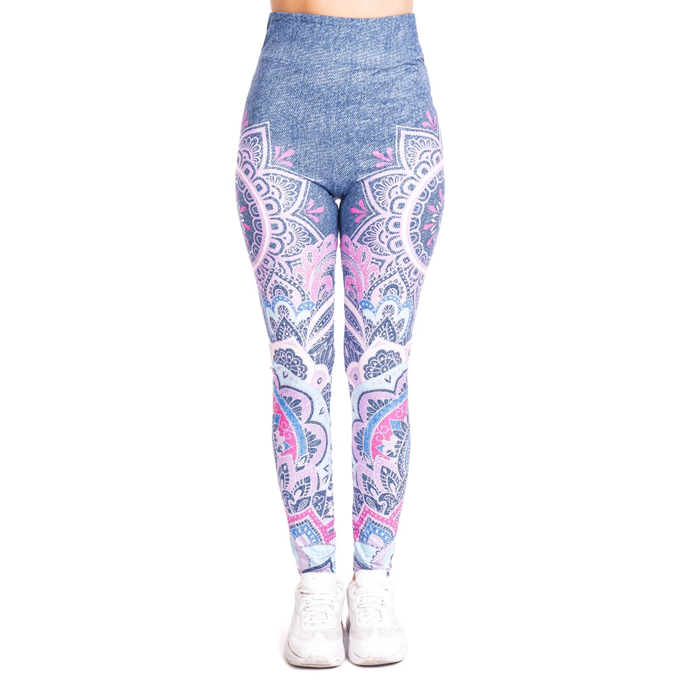 Women's Blue Tones Yoga Leggings - Blue Force Sports