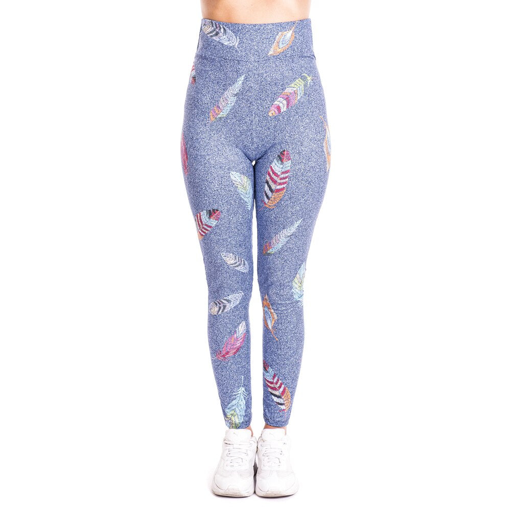 Women's Blue Tones Yoga Leggings - Blue Force Sports