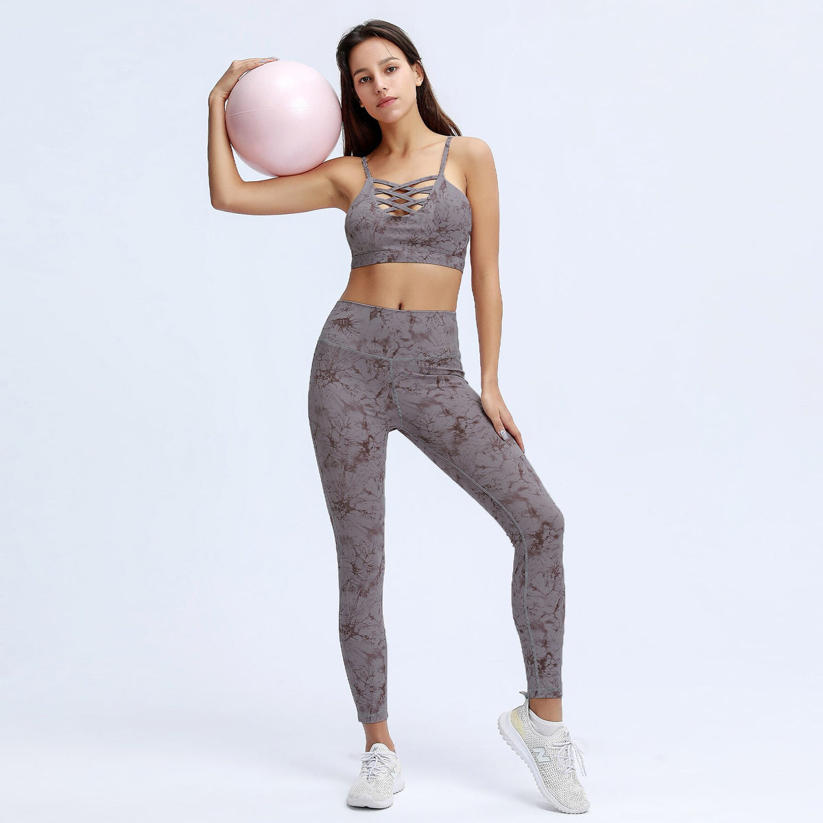 Women's Tie Dye Textured Push Up Leggings - Blue Force Sports