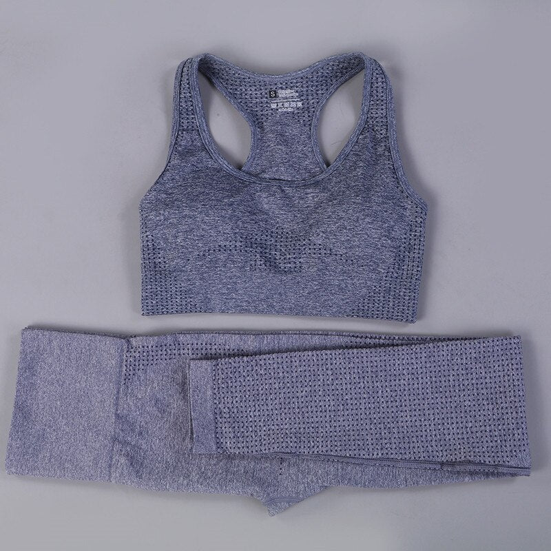 Women's Sport Bra and High Waist Leggings Set - Blue Force Sports