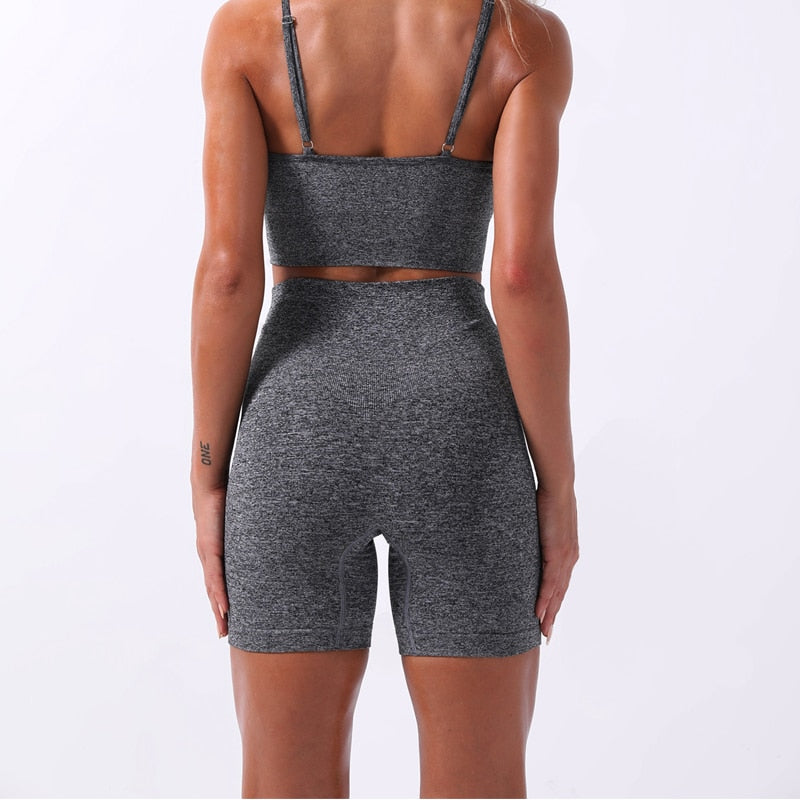 Women's High Waist Seamless Yoga Set - Blue Force Sports