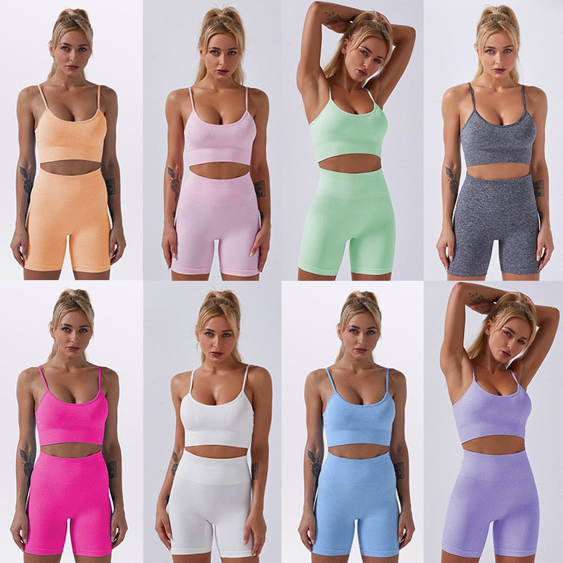 Women's High Waist Seamless Yoga Set - Blue Force Sports