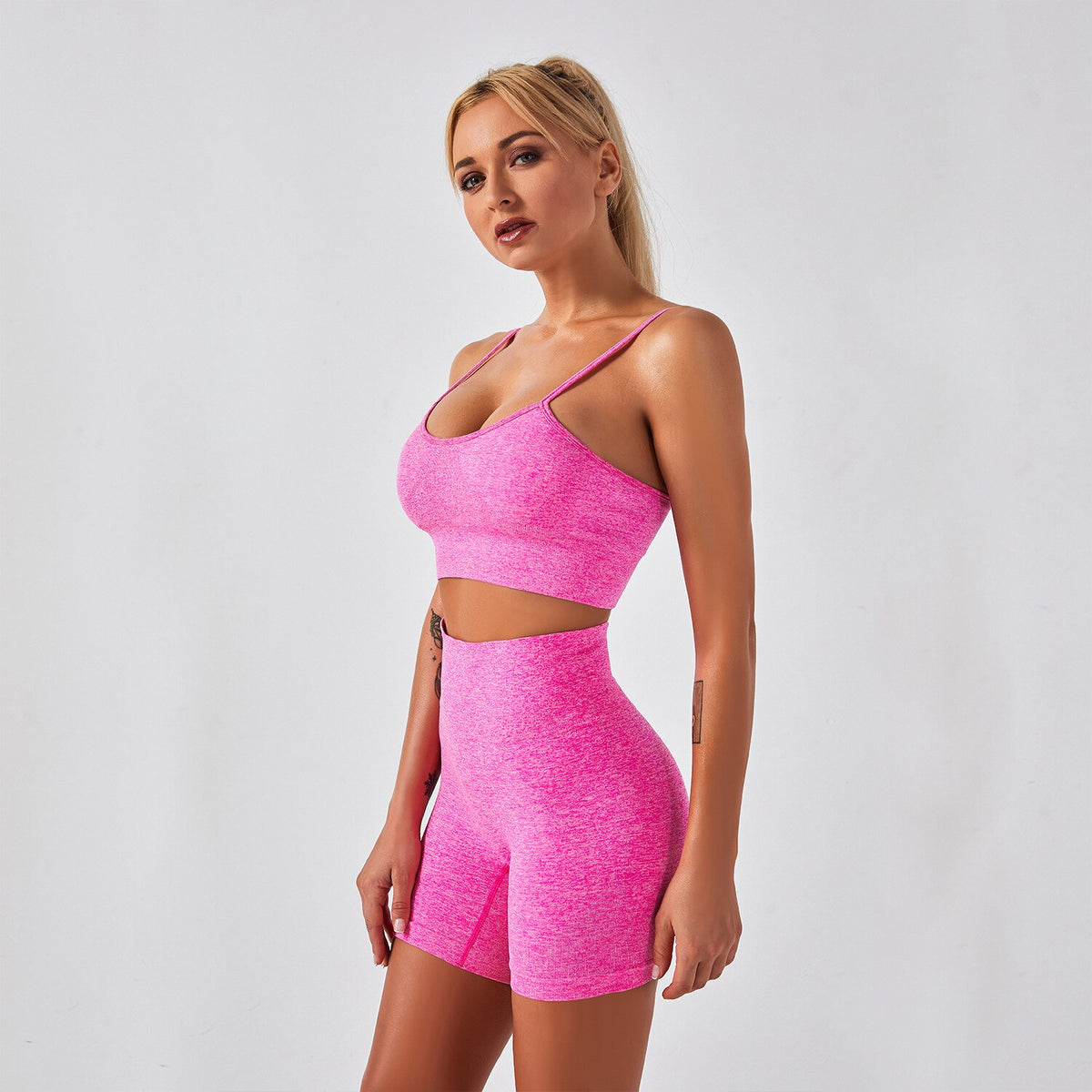 Women's High Waist Seamless Yoga Set - Blue Force Sports