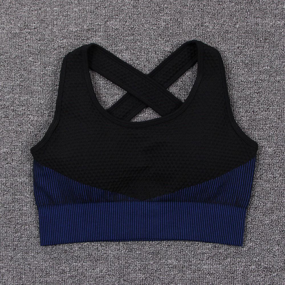 Women's Breathable Sports Crop Top and Leggings Set - Blue Force Sports