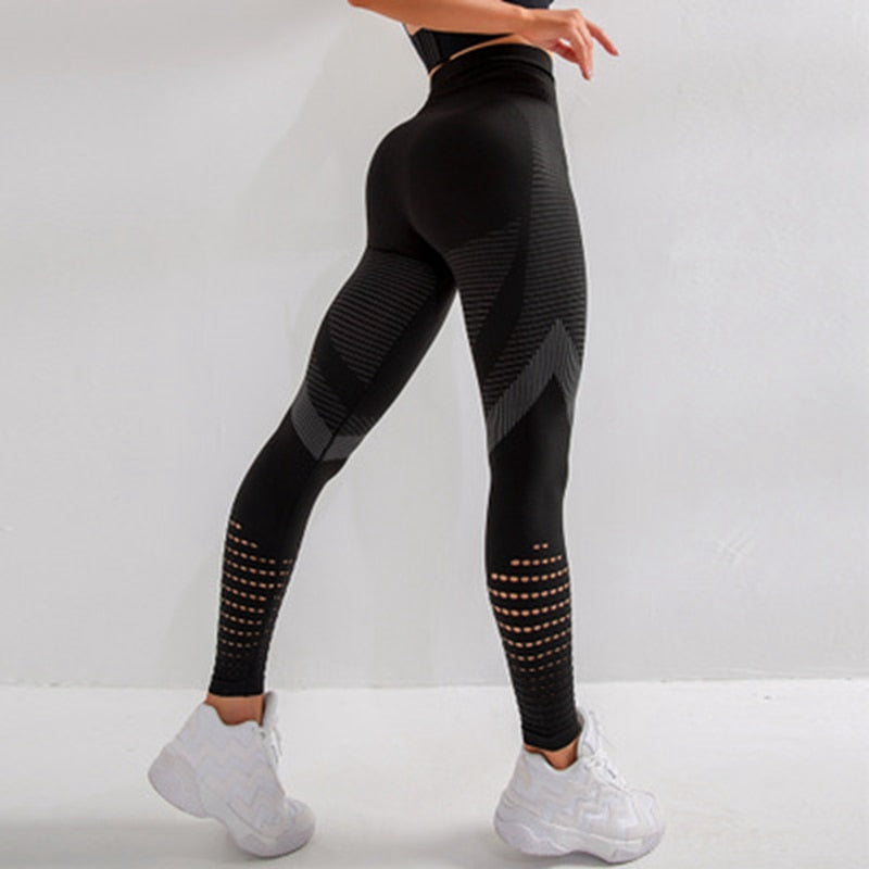 Women’s High Waist Fitness Leggings with Push Up - Blue Force Sports