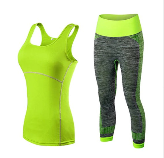 Women's Gradient Style Tank Top and Leggings Set - Blue Force Sports