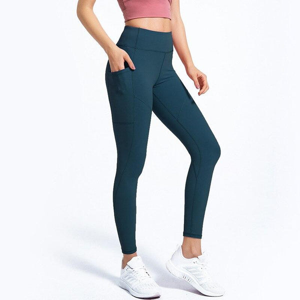 Women's Fitness Leggings with Side Pocket - Blue Force Sports
