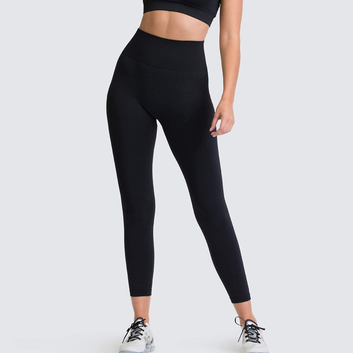 Women's Solid Color High Waist Gym Leggings - Blue Force Sports