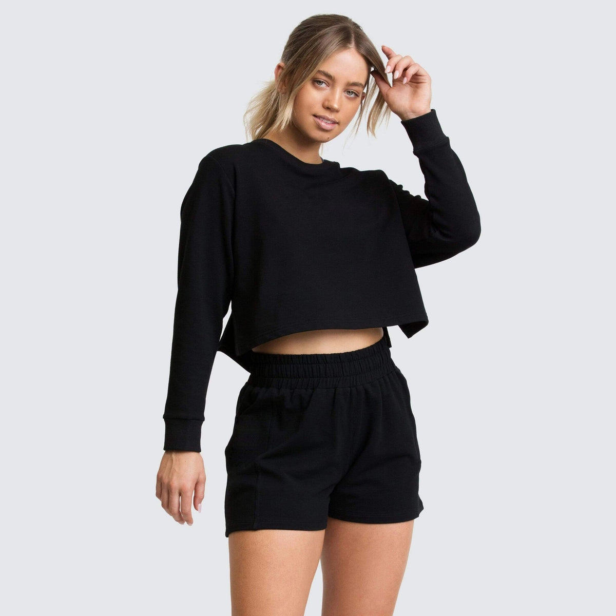Women's Sports Sweatshirt and Shorts Set - Blue Force Sports
