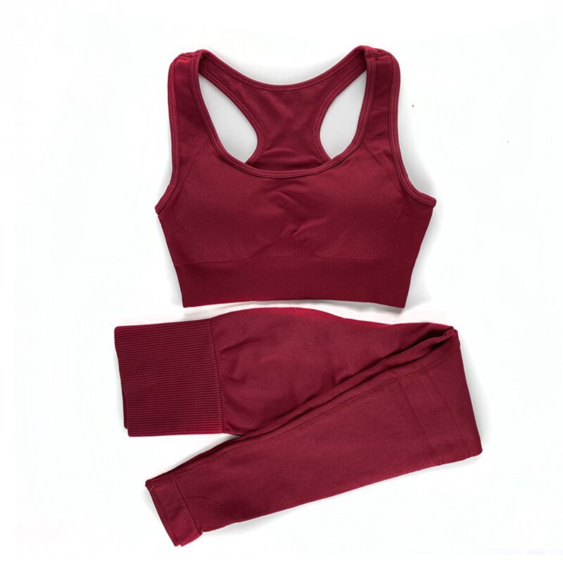 Women's Seamless Sports Bra and Leggings Set - Blue Force Sports
