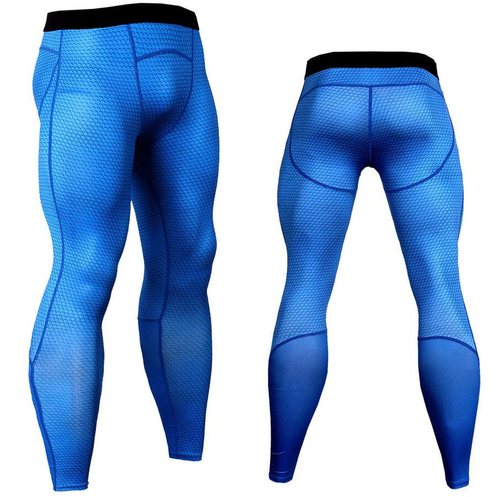 Men's Breathable Compression Leggings - Blue Force Sports