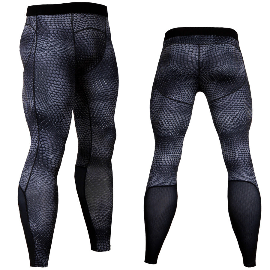 Men's Breathable Compression Leggings - Blue Force Sports