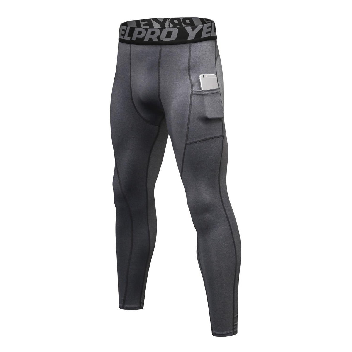 Phone Pocket Elastic Fitness Men's Leggings - Blue Force Sports