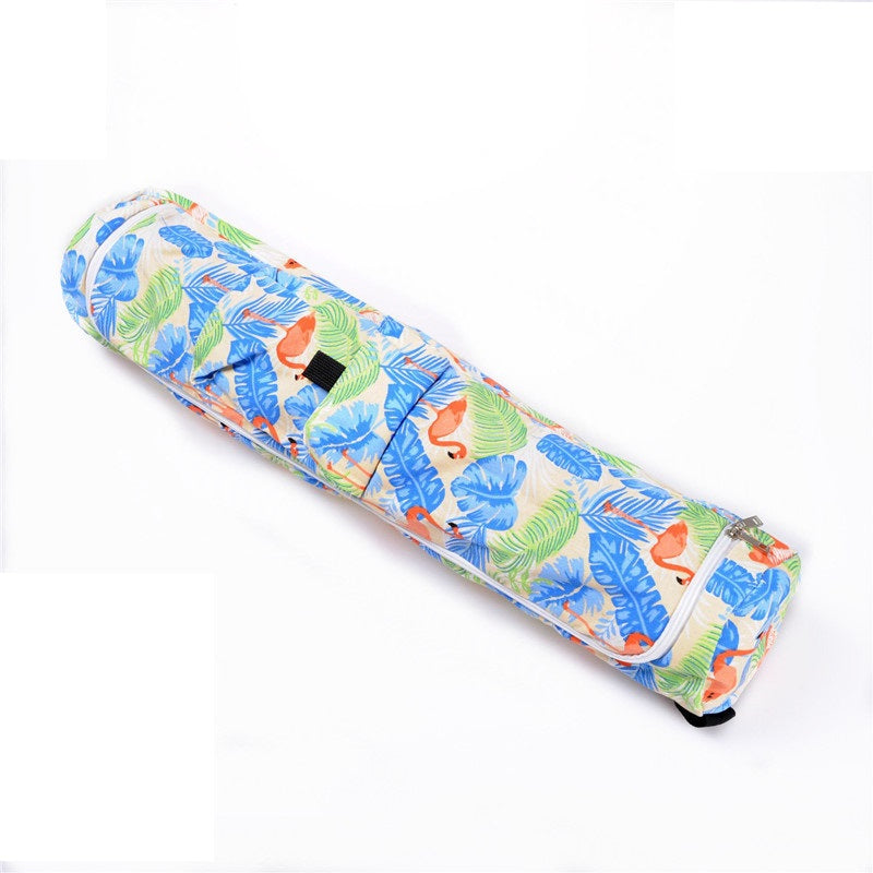 Tropical Printed Canvas Yoga Mat Bag - Blue Force Sports