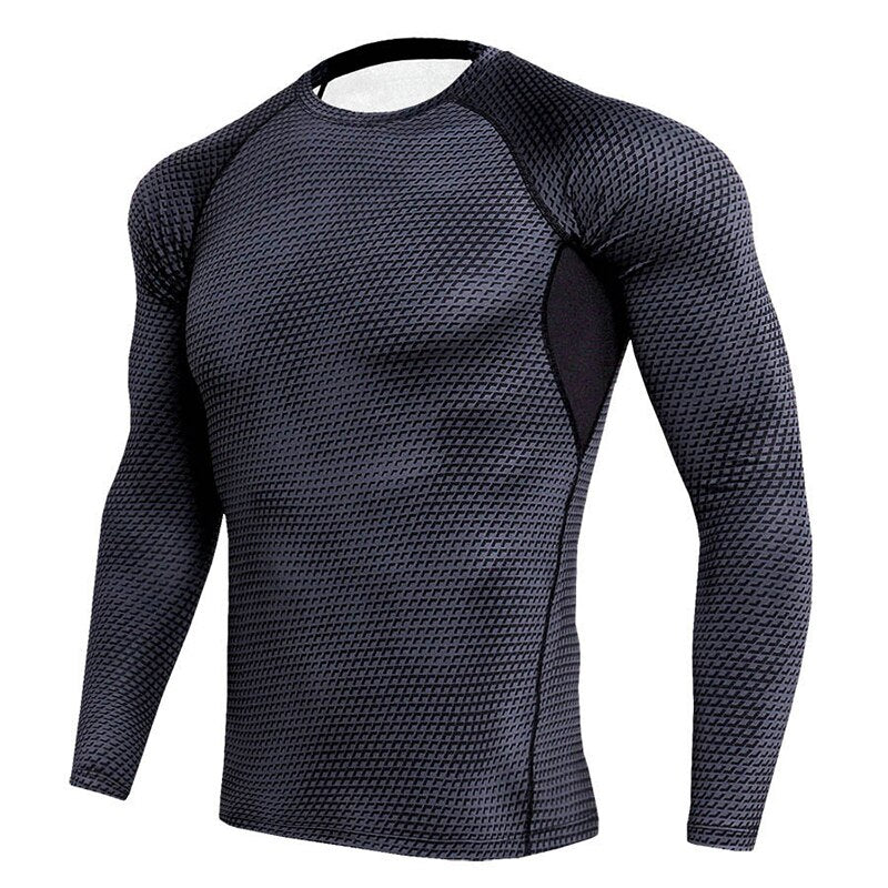 Men's Long Sleeved Elastic T-Shirt - Blue Force Sports