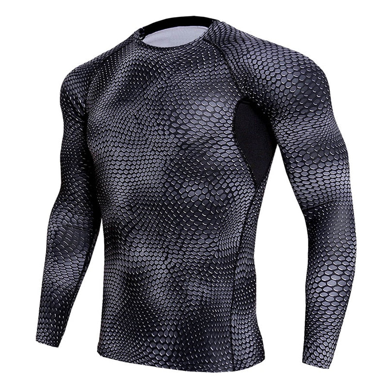 Men's Long Sleeved Elastic T-Shirt - Blue Force Sports
