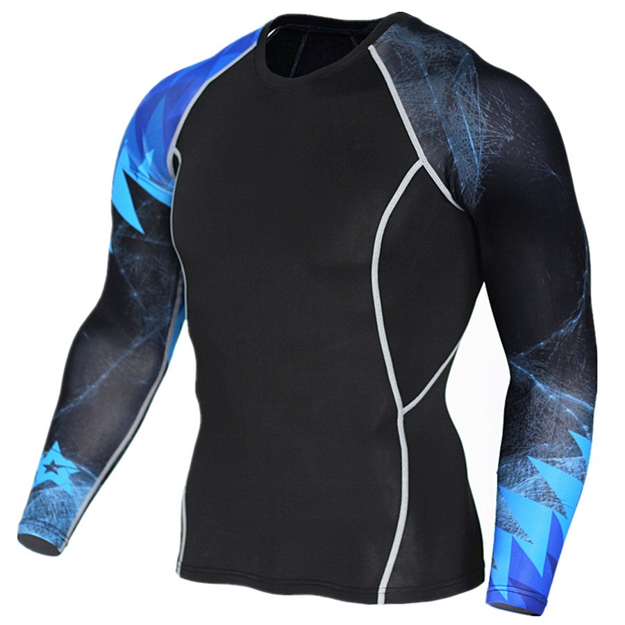 Men Long Sleeves Thermal T-Shirt - Blue Force Sports