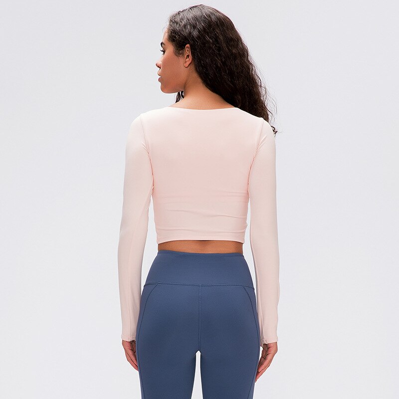 Women's Cut Out Detail Crop Long Sleeve - Blue Force Sports
