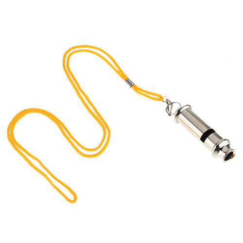 Metal Coach Whistle with Lanyard - Blue Force Sports