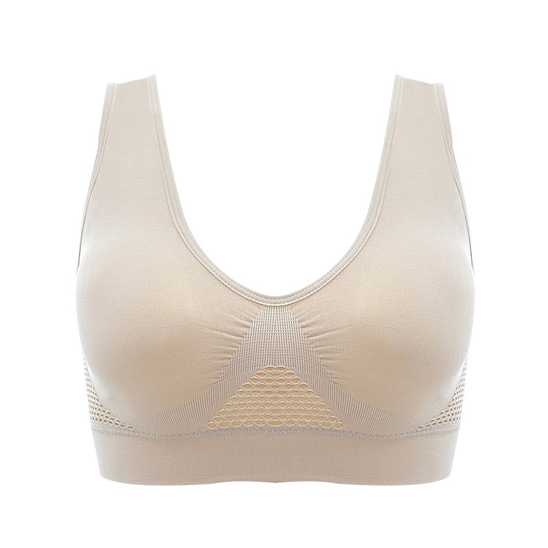 Breathable Hollow Out Padded Sports Bra - Blue Force Sports