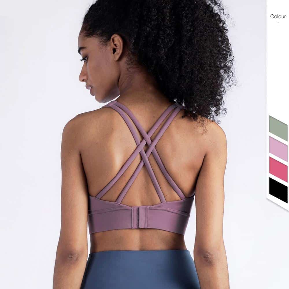 Women's Criss Cross Back Push-up Yoga Bra - Blue Force Sports
