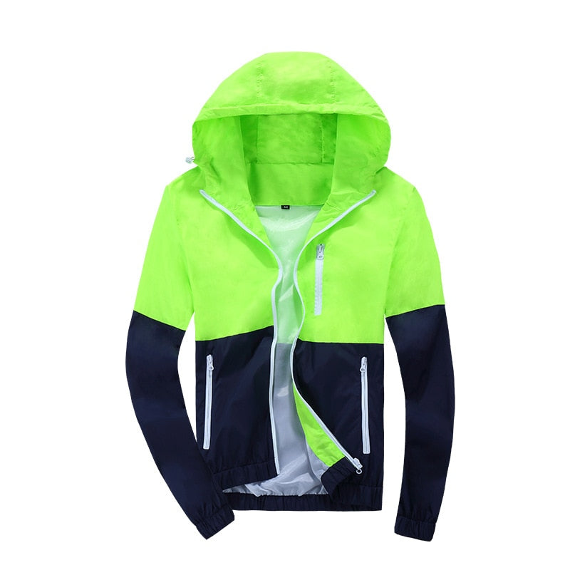 Men's Two Tone Hooded Windbreaker - Blue Force Sports