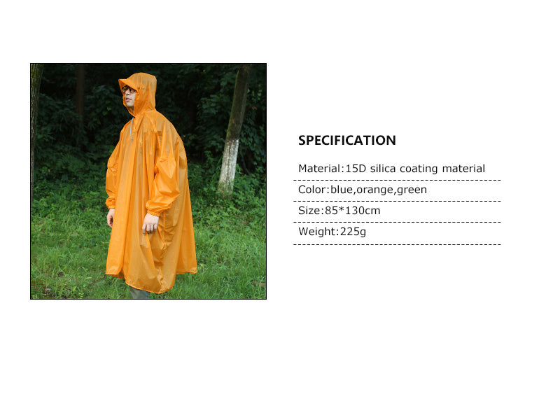 Outdoor Lightweight Silicone Raincoat - Blue Force Sports