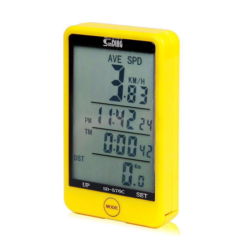 Water-Resistant Wireless LCD Backlight Bicycle Computer - Blue Force Sports