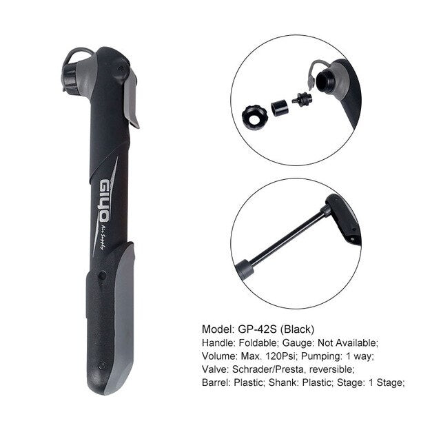 Bicycle Compact Plastic Pump - Blue Force Sports
