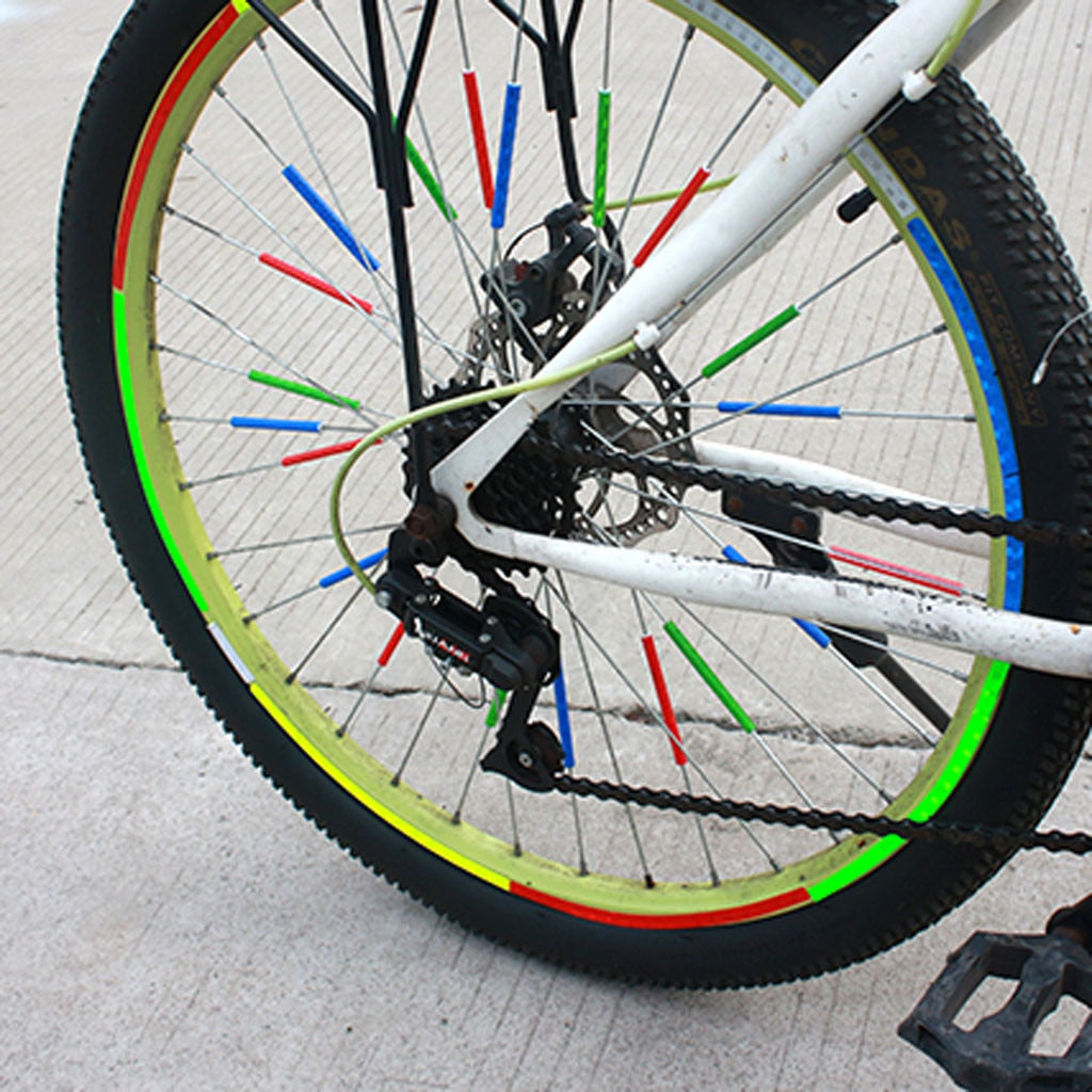 Reflective Winding for Bicycle Wheel 12 pcs Set - Blue Force Sports