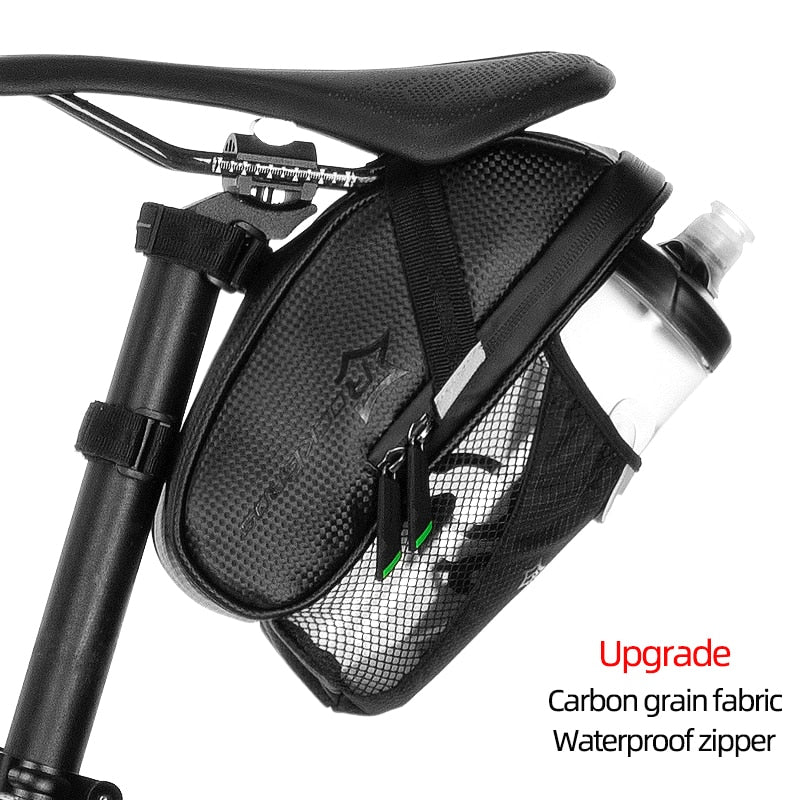 Black Nylon Bicycle Saddle Bag - Blue Force Sports